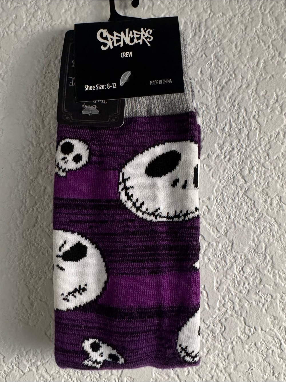 Nightmare Before Christmas Spencer's Purple Crew Socks with Jack Skellington